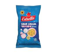 Estrella - Crispy Potato Snacks Sour Cream & Onion Flavour 110g | Crunchy Savoury Crisps | Sharing Bag (2 Pack)