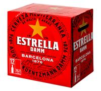 Estrella Damm Premium Lager Beer 12 x 330ml Bottles (Pack of 12)