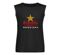 Estrella Damm Beer Barcelona Drink Alcoholgood Deal Men Sleeveless T-Shirt Printed Vest Tank Black Tee Top M
