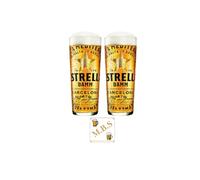 Estrella Damm Pint Glass with MBS Thin Beer Coaster, 2 Piece Set