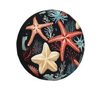Estrella De Mar Concha Marina Coral Funda Cubierta Para Rueda Durable Funda Para Neumáticos De Repuesto Impermeable Neumático Repuesto Cubierta Para Vehículo Camión Remolques