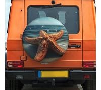 Estrella De Mar En El Coche En La Playa Cubiertas De Las Ruedas Weatherproof Funda Rueda Repuesto Impermeable Cubierta Para Ruedas De Repuesto Para Trailer Autocaravana Todoterreno