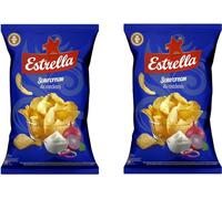 Estrella Fine Slices Sour Cream & Onion Crisps 130g | Pack Of 2