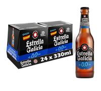 Estrella Galicia Alcohol Free Beer 0.0% - Case of 24 x 330ml Bottles - Premium Spanish Non-Alcoholic Lager - Crisp, Refreshing Alcohol-Free Beer from Spain