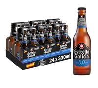 Estrella Galicia Alcohol Free Beer 24 x 330ml Bottles - Premium Spanish Non Alcoholic Lager Beer, Crisp and Refreshing 0.0% Alcohol Free Lager with Light Malt and Subtle Hop Flavour