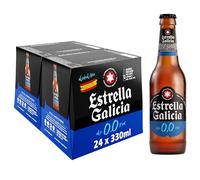 Estrella Galicia Alcohol Free Beer 24 x 330ml Bottles - Premium Spanish Non Alcoholic Lager, Crisp and Refreshing 0.0% Lager with Light Malt and Subtle Hop Flavour