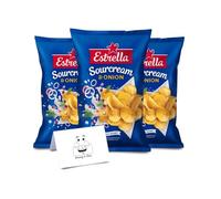 Estrella Sour Cream & Onion Crisps 175g | 3x Potato Crisps Multipack Snack