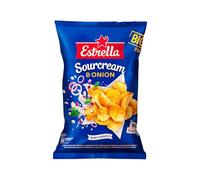 Estrella Sour Cream & Onion Potato Crisps 180g | Crunchy European Potato Chips | Classic Sour Cream and Onion Snack