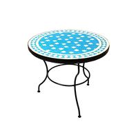 Estrella Turquoise White Ceramic Mosaic Coffee Table 60cm 45cm High