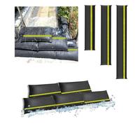 Estresen Pack of 6 90 x 20 cm Sandbags Flood Water with Reflective Strip Water-Activated Flood Barriers for Front Doors Flood Protection for Doors for Garages and Basements