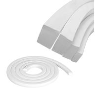 Estresen Silicone Foam Seal Strip Size 5mm x 10mm, Square Solid Sponge White Strip Soft Durable for DIY, Window Seal Door Seal Machine Seal Foam Tubing Length:2 Meters