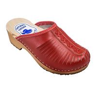 ESTRO CDL01 Women's Wooden Clogs with Non-Slip Sole, Cdl01 Crimson, 4 UK