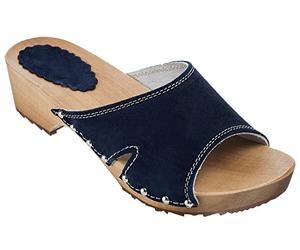 ESTRO CDL01 Women's Wooden Clogs with Non-Slip Sole, Cdl04 Dark Blue, 38 EU
