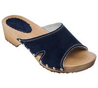 ESTRO CDL01 Women's Wooden Clogs with Non-Slip Sole, Cdl04 Dark Blue, 6 UK