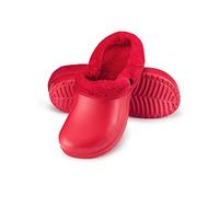 ESTRO Fur Lined Clogs Women - Gardening Clogs for Women Garden Shoes for Men Gardening Shoes Men A12 (4 UK, Red)