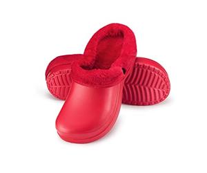 ESTRO Fur Lined Clogs Women - Mens Garden Clogs Lined Gardening Shoes Women Mule Warm Mens Plastic Clog A01