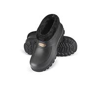 ESTRO Garden Clogs for Men - Fur Lined Clogs Women Mens Garden Shoes Lined Gardening Shoes for Women Plastic Boots Men A01 (10 UK, A16 Black)