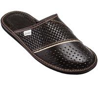 ESTRO Men's Leather Slippers Mules House Shoes M55 (8 UK, M66 Brown)