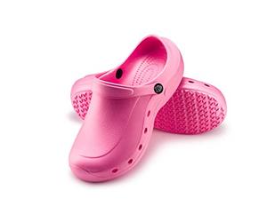 ESTRO Unisex Garden Clogs - Men's & Women's Lightweight Rubber Shoes - Summer Garden Clogs - F92, Pink, 8 UK