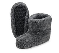ESTRO Unisex Pure Sheep Warm Wool Slippers Boots Sheepskin ole (7 UK, Graphite)