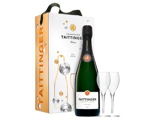 Estuche 1 botella Taittinger Brut Réserve + copas Gift