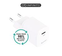 eSTUFF 100% Recycled Plastic - Home Charger USB-C PD 3A 20W. EU Plug -