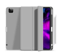 eSTUFF iPad Pro 12.9 2022/2021 MIAMI Pencil Case - Grey PU leather/Clear (ES68201306-BULK)