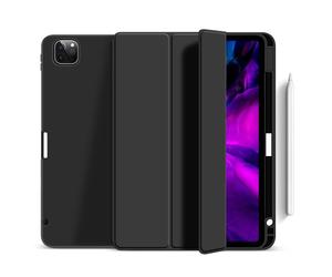 eSTUFF MIAMI Pencil Case for Apple iPad Pro 12.9" 2022/2021 - Black PU Leather/Clear (ES68201301-BULK)