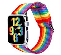 ESTUYOYA Correa Pride compatible con Apple Watch 49mm 46mm 45mm 44mm 42mm 41mm 40mm 38mm, Pulsera de Nylon Orgullo Gay LGTBI para iWatch Series 10 9 8 7 6 5 4 3 2 1 SE Ultra 3