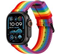 ESTUYOYA Correa Pride compatible con Apple Watch 49mm 46mm 45mm 44mm 42mm 41mm 40mm 38mm, Pulsera de Nylon Orgullo Gay LGTBI para iWatch Series 10 9 8 7 6 5 4 3 2 1 SE Ultra 2