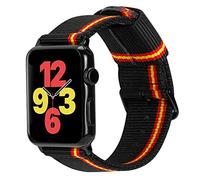 ESTUYOYA Spain Strap compatible with Apple Watch 49mm 46mm 45mm 44mm, (42mm-Serie 1-3), Spanish Flag Nylon Bracelet Sports for iWatch Series 10 9 8 7 6 5 4 3 2 1 SE Ultra 2 Lineblack - Black