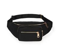 Estwell Bum Bag Waist Pack Men Women Waterproof Festival Fanny Pack Travel Waist Bag Large Capacity with 4 Zip Pockets Money Hip Pouch, Black