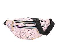 Estwell Bum Waist Bag Festival Fanny Pack 3 Zip Pockets Fashion Waterproof PU Leather Waist Pouch Travel Holiday Waist Pack for Women Ladies Girls