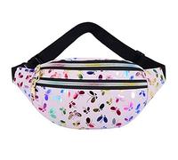Estwell Bum Waist Bag for Women Girls Fashion PU Leather Waterproof Ladies Festival Fanny Pack Lightweight Hip Pouch Travel Holiday Waist Pack Shiny Bumbag