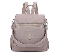 Estwell Women Backpack Ladies Rucksack Handbag Anti-theft Waterproof Nylon School Bag Travel Casual Daypack Fashion Shoulder Bag, Apricot