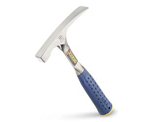 Estwing E3-16BLC Smooth Face Bricklayer's Hammer with Nylon Vinyl Shock Reduction Grip, Silver, 16oz
