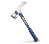 Estwing E3/25SM 25oz Large and Milled Faced Straight Claw Hammer with Blue Vinyl Grip, Silver