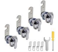 ESUDNT RV Compartment Latch RV Thumb Latch 1 inch Thumb Operated Offset Cam Lock, Keyless Cabinet Thumb Lock for Camper, Trailer, Motorcycles, Mailbox, Drawer (4 Pack, 100% Metal)