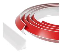 Esufeir 10m Coving for Ceilings Polystyrene Self Adhesive,Quadrant Beading for Laminate Flooring,PVC Wall Corner Edging Strip for Skirting Board,Plastic Flexible Moulding Trim,15mm*20mm,White