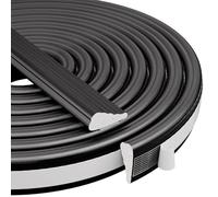 Esufeir 118"/3m Wedge Door Frame Draft Excluder for Sliding Window,Black | Self Adhesive,Draught Seal Foam Insulation Tape,Door Soundproofing Weather Sealing Window Draft Stopper Gap Blocker