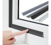 Esufeir 315inch/8m Black T Shape Sash Window Weather Stripping Door Seal Strip,Draught Excluder Insulation Foam Tape Soundproof Seal Strip,Window Draft Blocker Wind Noise Stopper Door Frame Gap Filler