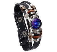 EsUkar Leather Bracelet, Blue, Red, Lobster Claw Clasp, Zodiac Pisces, Love Theme, Charm Style, 1 Count, Female, Bracelet