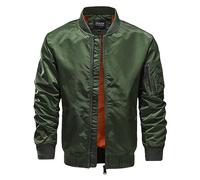 EsUkar Mens Lightweight Jacket,Lightweight Thin Transitional Jacket Men'S Slim Fit Blouson Tunic Jacket Classic Bomber Tactical Jacket Baseball Coat Multiple Pockets Work Jacket Collegejacke,Green,M
