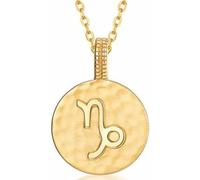 EsUkar Silver Necklace,Zodiac Signs S925 Necklace Ladies Roman Symbols Golden Round Pendant Choker Constellation Symbol Jewelry For Girls Birthday Present