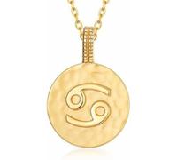 EsUkar Silver Necklace,Zodiac Signs S925 Silver Necklace Ladies Roman Symbols Necklace Golden Round Pendant Choker Constellation Symbol Pendant Necklace Jewelry For Girls Birthday Present