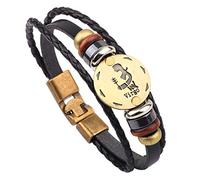 EsUkar zodiac bracelets for men Multilayer Leather Bracelets constellation nameplate friendship bracelet Wristband Bangle For Traveling Gifts,Virgo