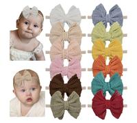 Esumun 12 Pcs Nylon Headband Baby Girl Headband (KX Big Bowknot 12 Pack)