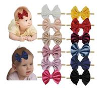 Esumun Baby Girls 12 Pcs Nylon Headband (Velvet, Large, 12 Pack)