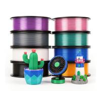 eSUN 250g PETG Basic 3D Printer Filament Bundle,8 Packs of 250g Spools, 2KG | Black+White+Grey+TranslucentOrange+TranslucentLightPink+TranslucentLightPurple+TranslucentLight Green+TranslucentLightBlue