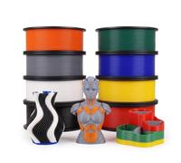 eSUN 250g PL Filament Bundle, Enhanced Toughness, 8 Packs of 250g, 2KG | Dimensional Accuracy +/- 0.03mm, 1.75mm Filament, 250g per Spool,Black+ColdWhite+Grey+RGBRed+Yellow+Blue+HollyGreen+Orange